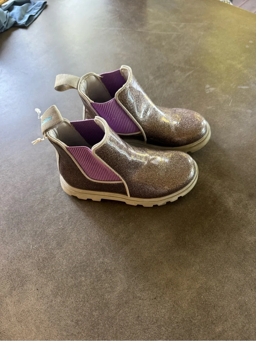 Daughter wore once. Native purple sparkle Kensington rain boot Chelsea